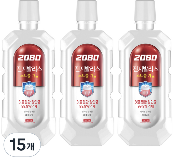 2080 진지발리스 스트롱 가글, 800ml, 15개