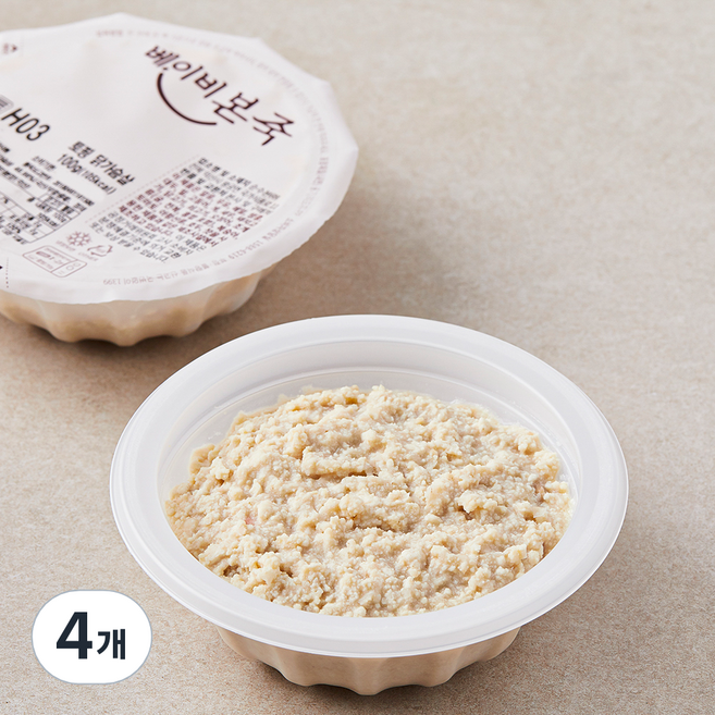 베이비본죽 토핑 닭가슴살, 100g, 4개