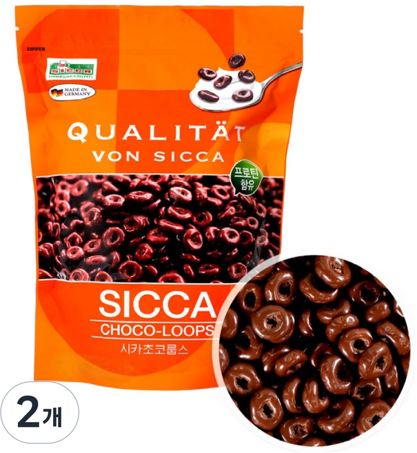 Sicca 牛奶大容量夾鏈袋巧克力圈, 460g, 2個