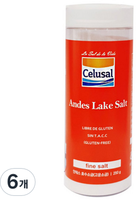 셀루살 안데스 고운소금, 250g, 6개