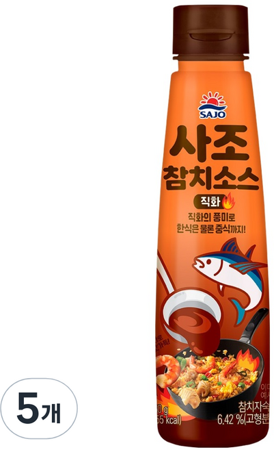 사조 참치소스 직화맛, 5개, 350g