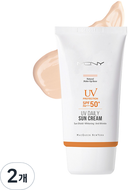 맥퀸뉴욕 유브이 데일리 선크림 수분 SPF50+ PA+++, 50g, 2개