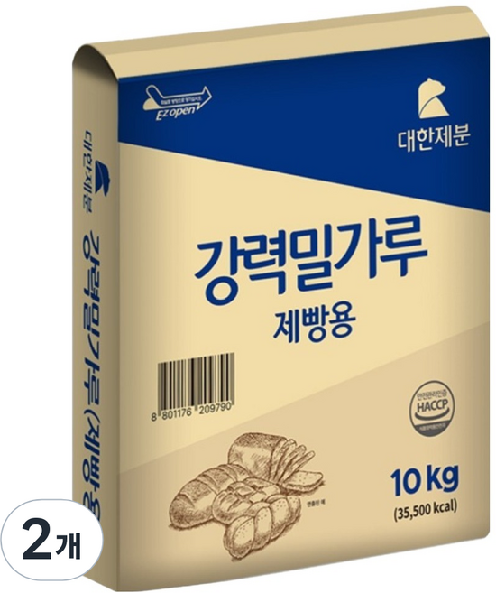대한제분 강력 밀가루 제빵용, 10kg, 2개