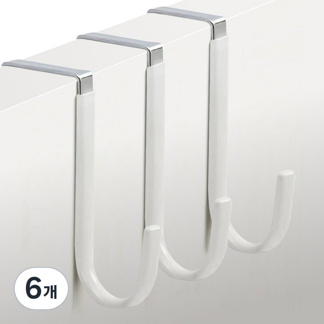 TheLiving 걸이식 논슬립 도어 후크, 화이트, 6개