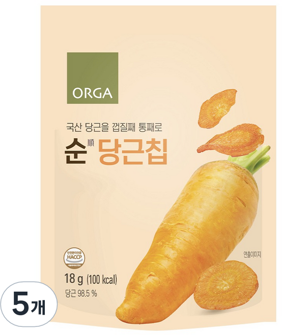 ORGA ORGA 純胡蘿蔔片, 18g, 5個