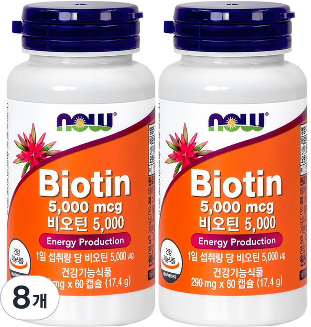 나우푸드 비오틴 17.4g, 60정, 8개