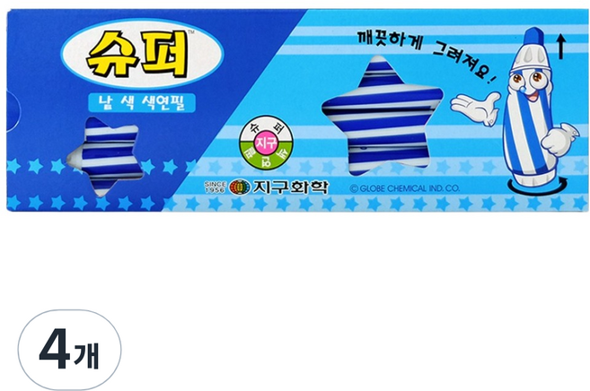 지구화학 슈퍼 색연필 낱색 파랑 12p, 1색, 4개