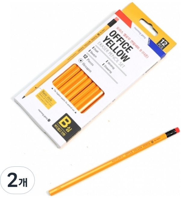 모닝글로리 3000 오피스 연필 B, 옐로우, 24개