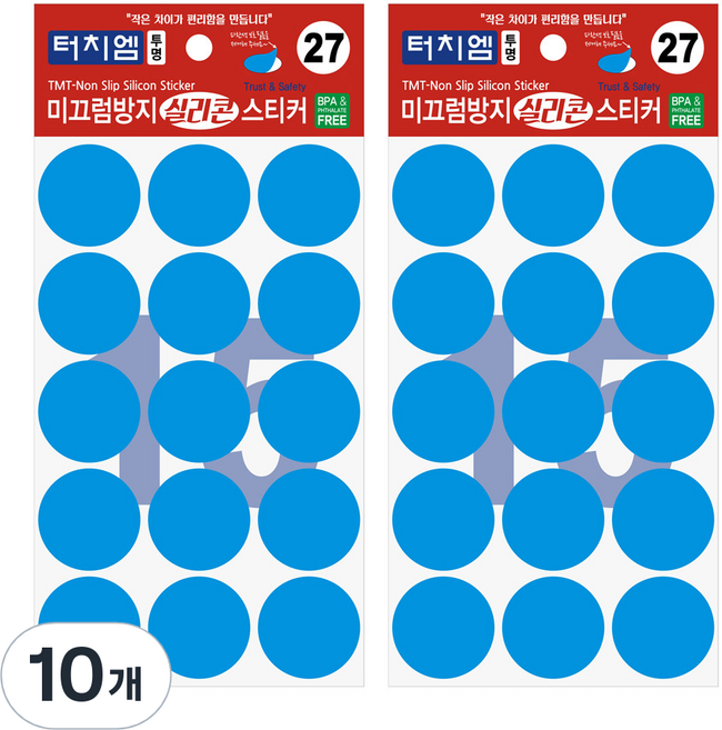 터치엠 미끄럼방지 실리콘 스티커 15p, 10개, 투명
