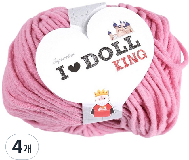 니뜨 아이돌킹 뜨개실 45g x 4p, 13 인디핑크, 4개