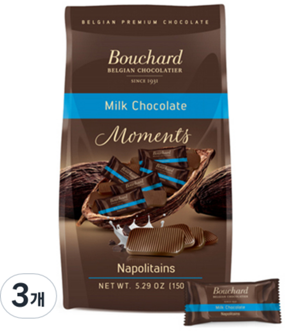 벨기에 부샤드 밀크초콜릿, 132g, 3개