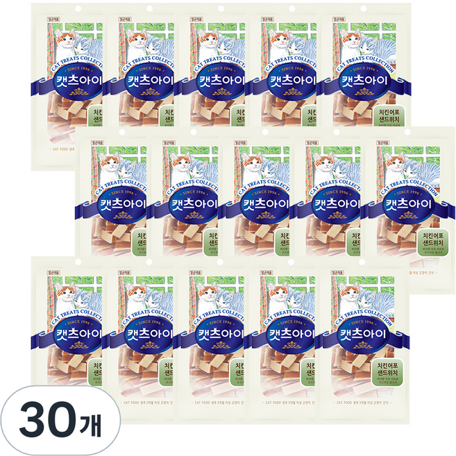 캣츠아이 치킨어포 샌드위치, 닭고기, 30g, 30개