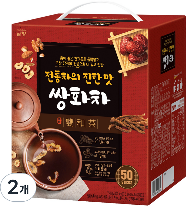 남양유업 전통차의 진한 맛 쌍화차, 2개, 50개입, 15g