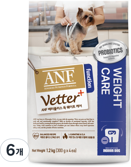 ANF 베터플러스 독 기능성 사료, 다이어트+장건강, 1.2kg, 6개