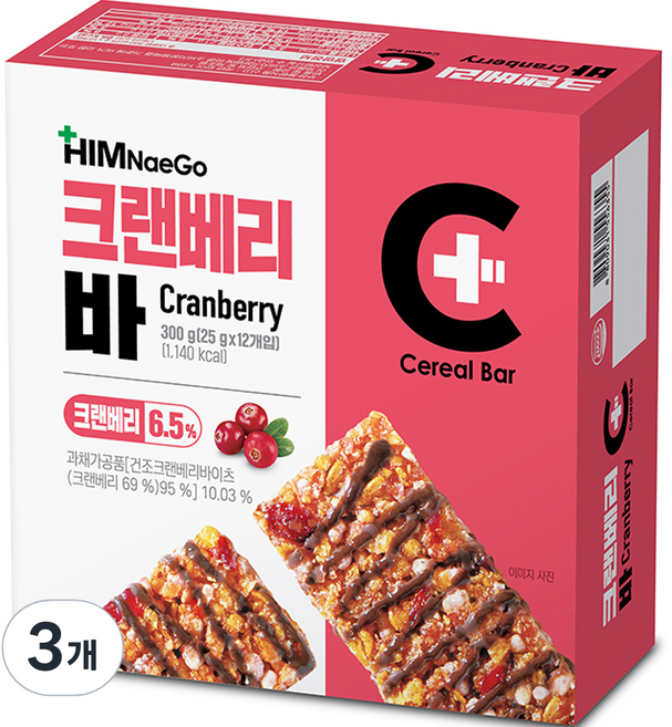 힘내고 크랜베리바, 300g, 3개