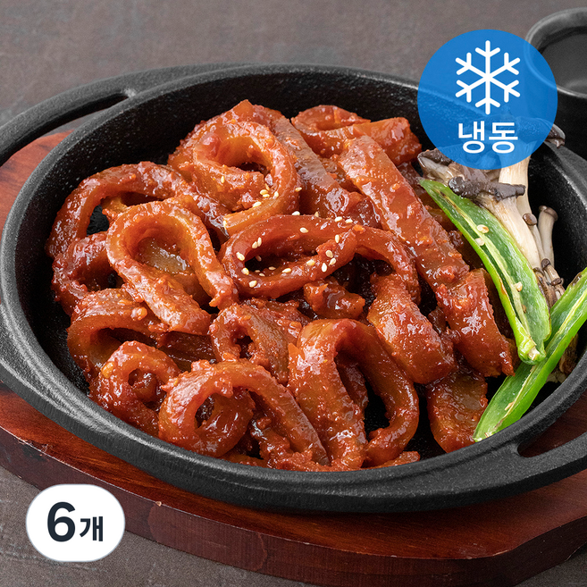 푸딩팩토리 돼지껍데기 매운맛(냉동), 300g, 6개