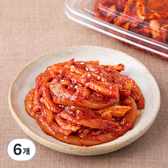 식탁위의사계 양념 무말랭이 오징어 무침, 140g, 6개
