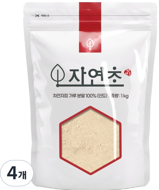 차전자피 가루 분말, 1kg, 4개