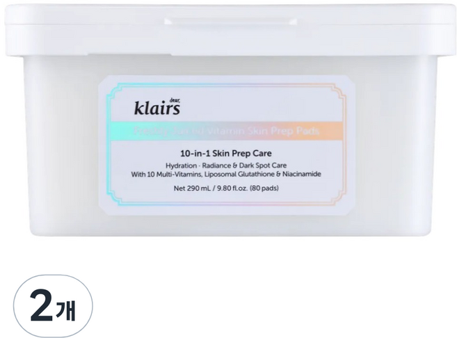 클레어스 프레쉴리 쥬스드 비타민 화잘먹 패드 290ml, 80매입, 2개