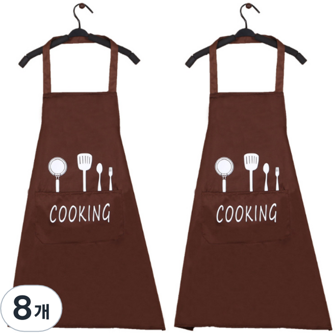 잇츠온 쿠킹 방수 앞치마, 브라운, 8개