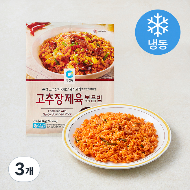 대상 청정원 고추장제육 볶음밥 2인분 (냉동), 400g, 3개