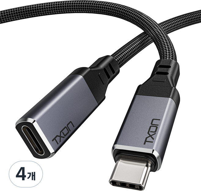 티엑스온 240W USB C타입 연장케이블 4K60Hz 연장선, 0.6m, 4개