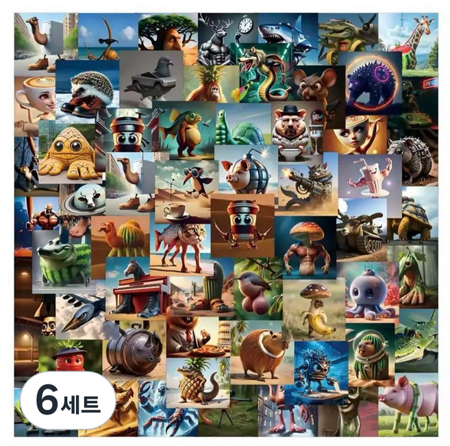 이탈리안 브레인롯 스티커 80p 세트, B형, 6세트