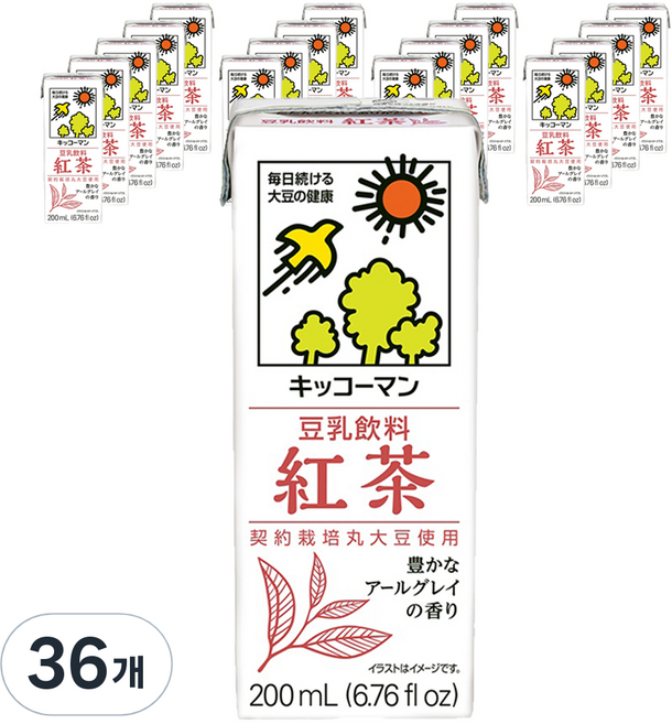 기꼬만 두유 홍차맛, 200ml, 36개
