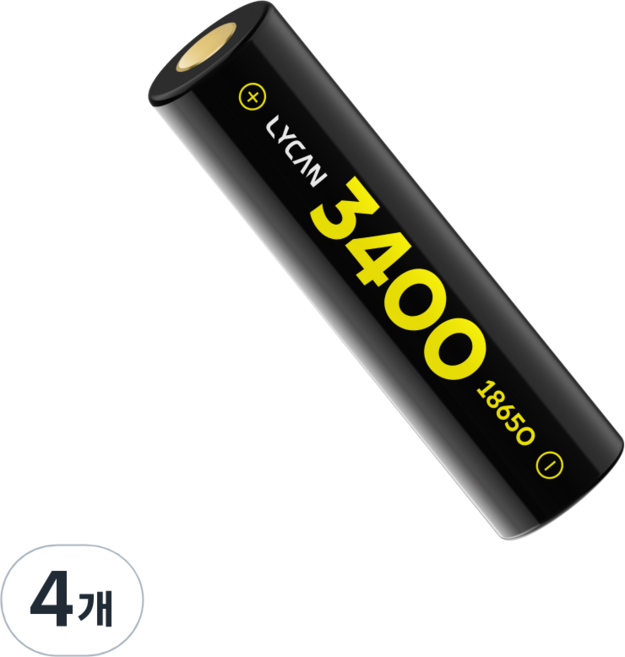 라이칸 18650 리튬이온 충전지 3400, 1개입, 4개