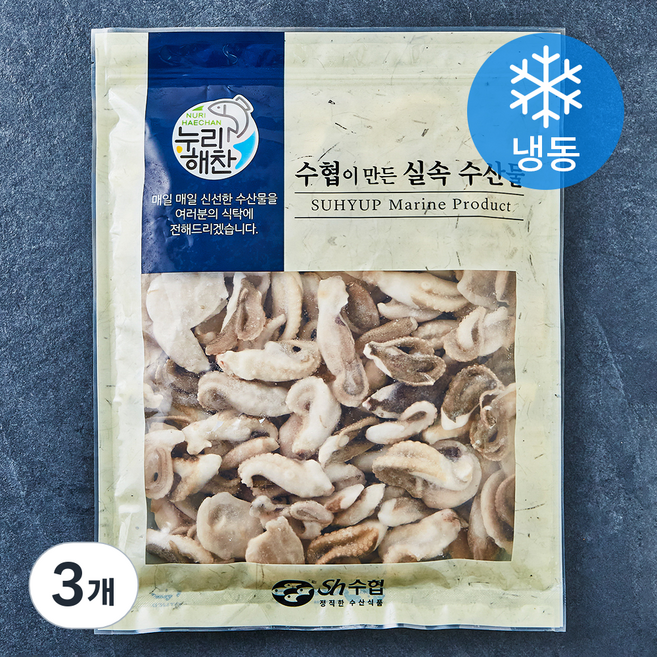 누리해찬 수협 실속 절단주꾸미 (냉동), 3개, 1kg