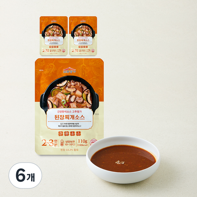 고추명가 된장찌개 소스, 110g, 6개