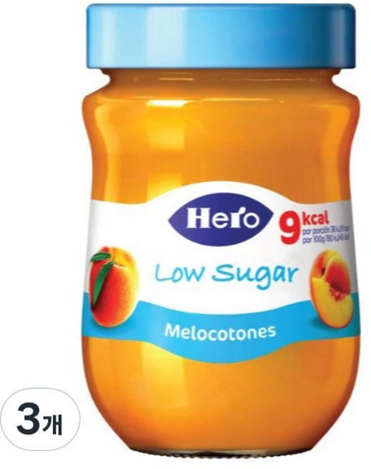 Hero 저당 복숭아잼, 3개, 280g