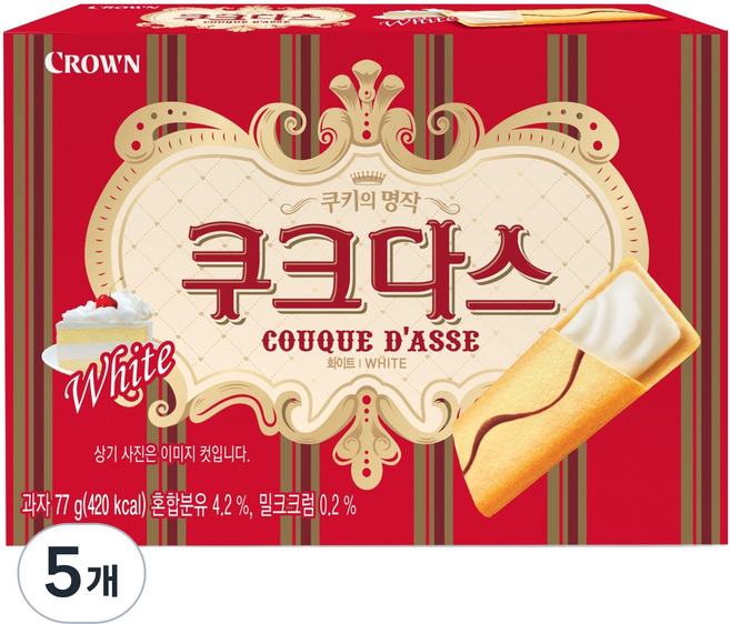 쿠크다스 화이트, 77g, 5개