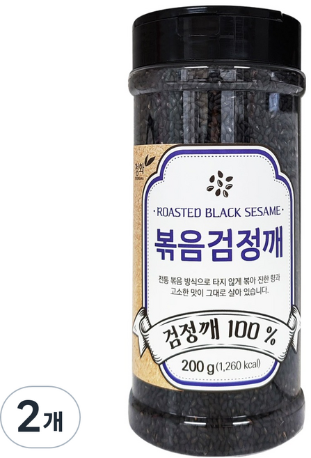 청화농산 볶음검정깨 100%, 200g, 2개