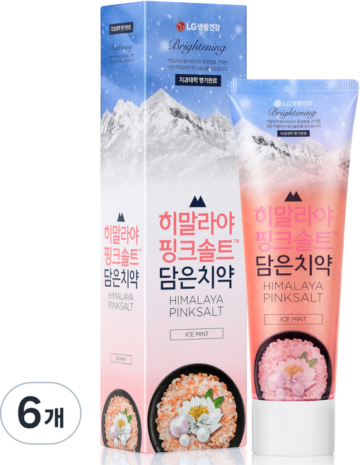 히말라야핑크솔트 담은치약 아이스민트 브라이트닝, 100g, 6개