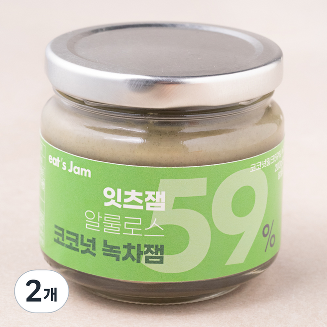잇츠잼 알룰로스 코코넛 녹차잼, 2개, 200g