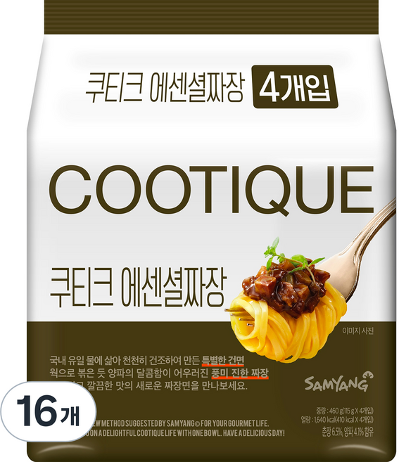 삼양 쿠티크 에센셜 짜장 115g, 16개