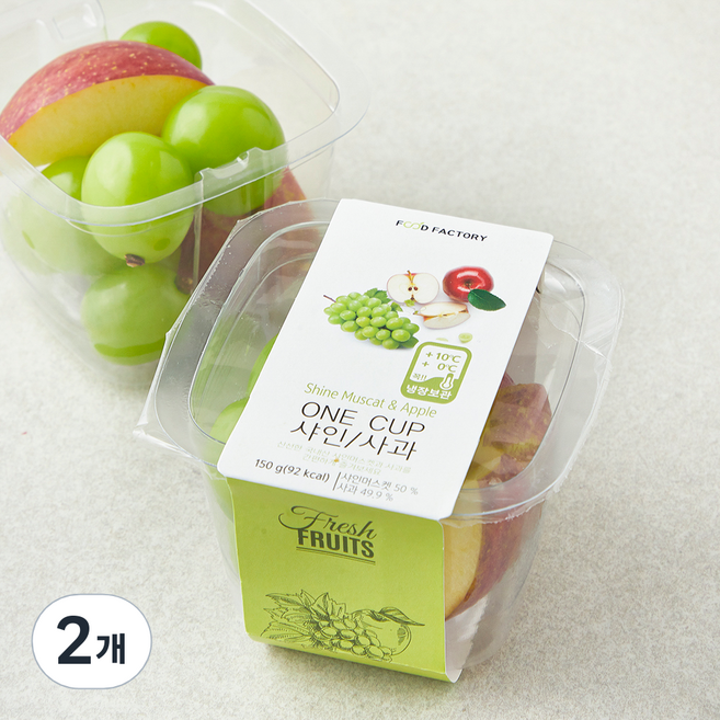 가족 ONE CUP 샤인머스켓 + 사과, 150g, 1개입, 2개