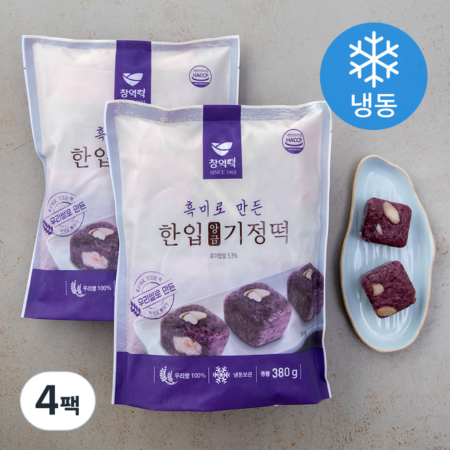 창억 흑미로 만든 한입 앙금기정떡 (냉동), 380g, 1개입, 4개