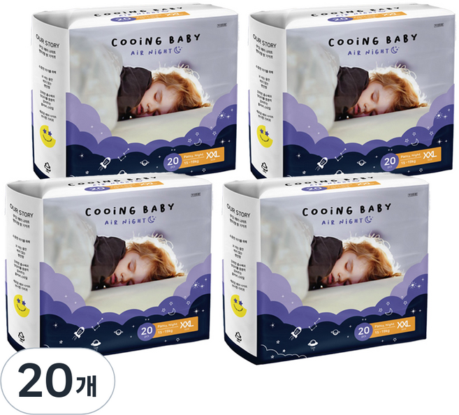 Cooing 쿠잉 유아용 에어나이트 풀잠 팬티형 남여공용, 점보형(2XL), 400매