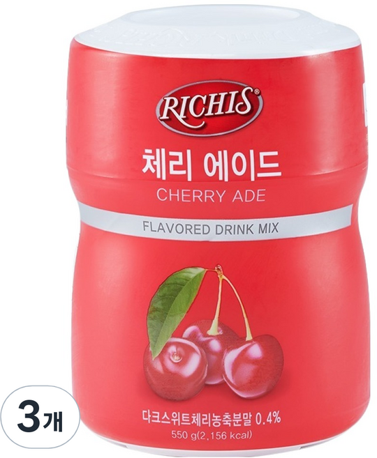 (주)동서 리치스 체리 에이드, 550g, 3개입, 1개