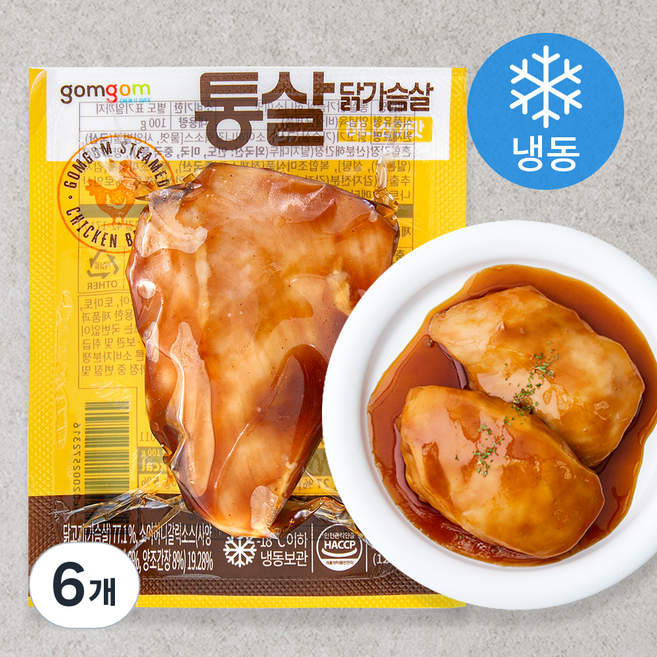 곰곰 통살 닭가슴살 허니소이맛 (냉동), 100g, 6개, 1개입