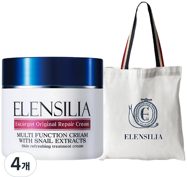 엘렌실라 대용량 오리지날 달팽이 크림 100g + 에코백 세트, 4개