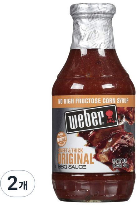 weber 스위트 앤 씩 오리지널 바베큐 소스, 510g, 2개