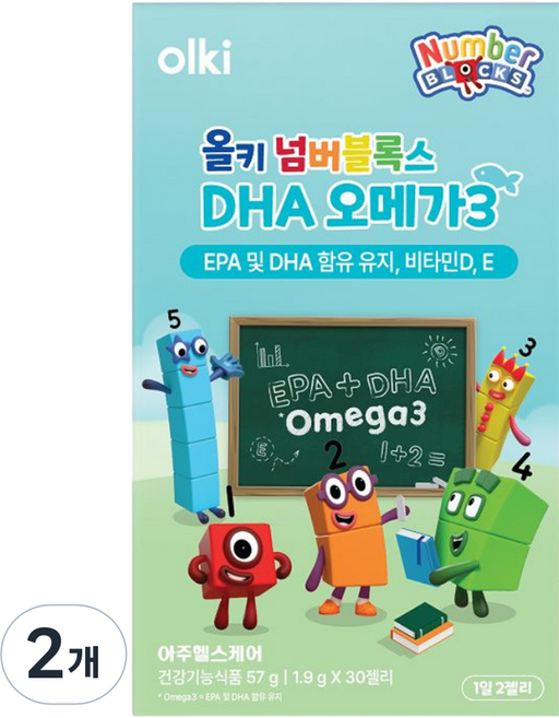 올키 넘버블록스 DHA 오메가3, 57g, 15회분, 2개