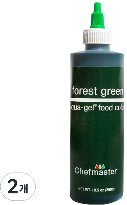셰프마스터 리쿠아젤 수용성 식용색소 포레스트그린, 298g, 2개