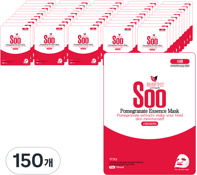 청정미인 에센스 석류 마스크팩, 1개입, 150개