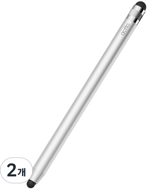 엑토 스마트폰 태블릿 정전식 터치펜 PEN-07, 2개, 실버
