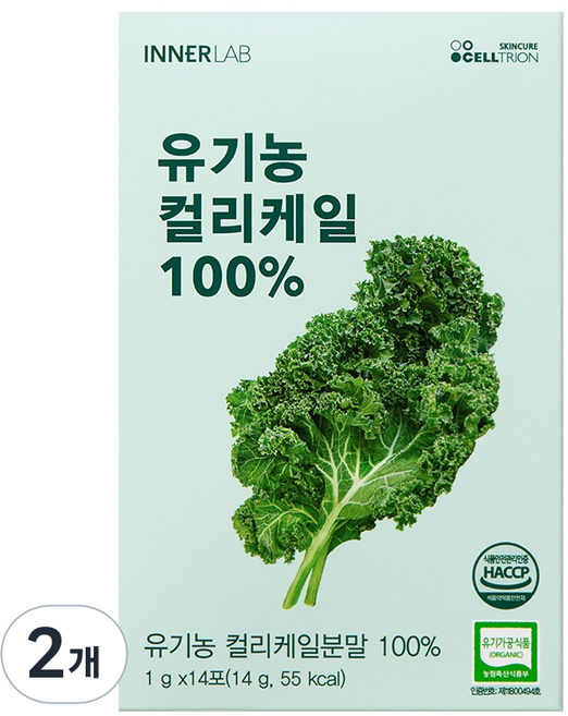 이너랩 셀트리온 유기농 컬리케일 분말 14p, 14g, 2개