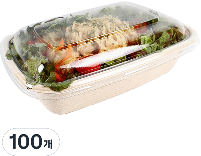 펄프 직사각 용기 1L, 100개